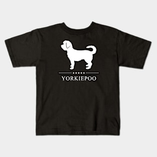 Yorkiepoo White Silhouette Kids T-Shirt